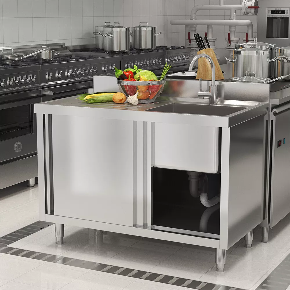 Stainless on sale sink cabinet