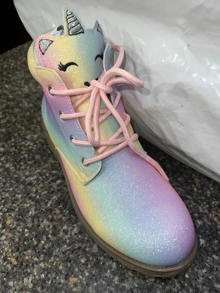 FabKids Ombre Unicorn Lug Sole Boot Size 3 BRAND NEW NEVER WORN