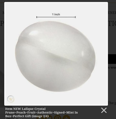Authentisch signiert Lalique Kristall Pflaume Pfirsich Obst perfektes Geschenk brandneu im Karton - Bild 5 von 6