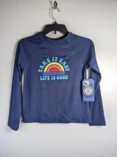 Life is Good Rash Guard Kids Size Small Long Sleeve UPF 50 Summer Beach Swim NEW