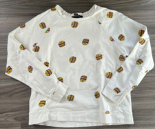 Forever 21 Women White Burger Sweatshirt Size Medium