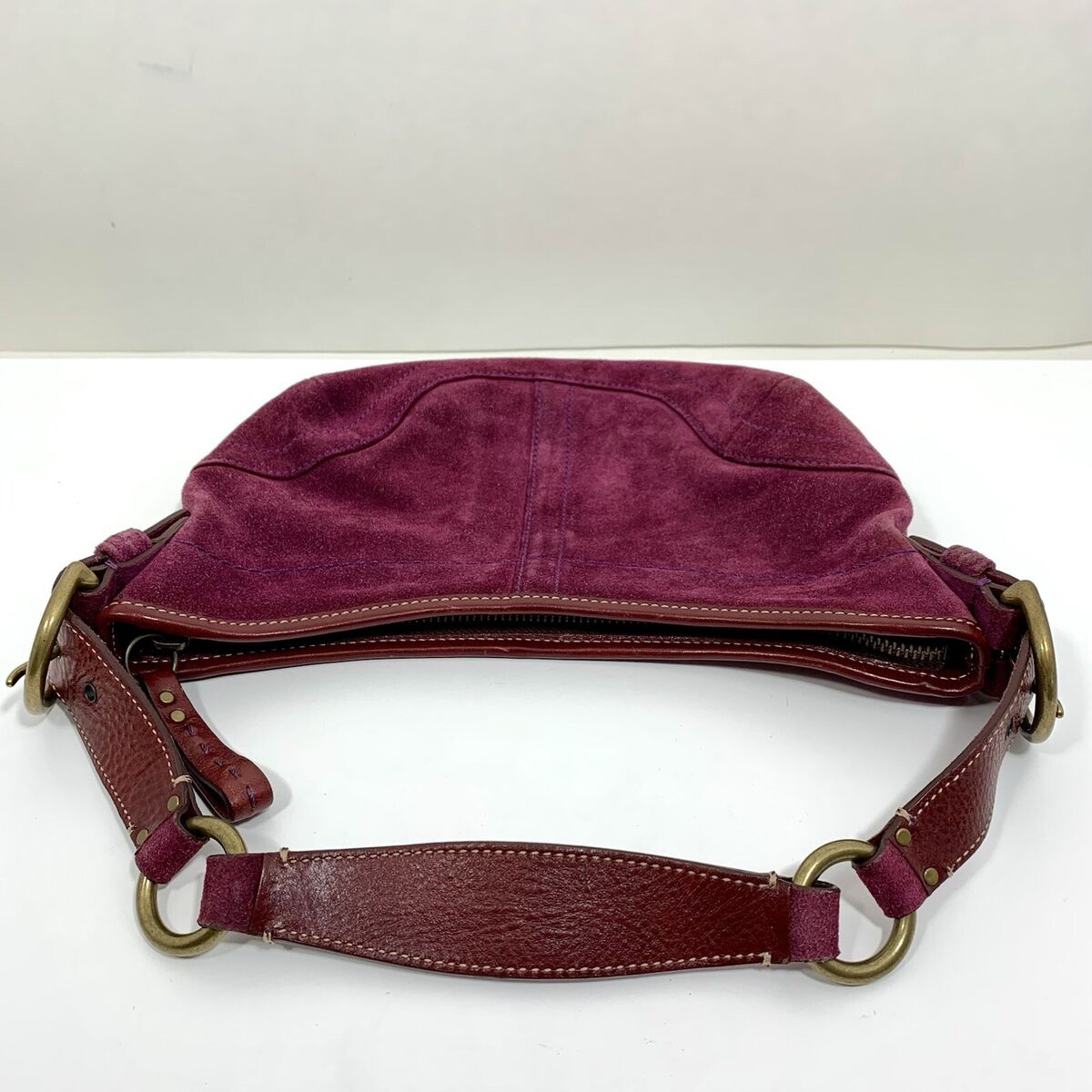 COACH Soho Y2K Shoulder Bag Purple Suede Leather Hobo Bag COACH Soho Y2K Shoulder Bag Purple Suede Leather Hobo Bag