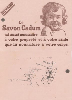 Drying paper. Blotter Le savon Cadum. 1950s. 160x114 mm.