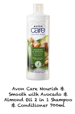 Avon Care Nourish Smooth 2in1 Shampoo/Conditioner With Avocado Almond Oil 700ml