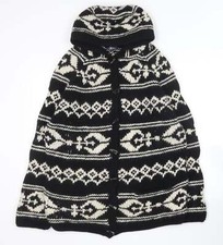 DASH Womens Black Geometric Jacket Size 14