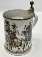 Vintage German Pewter Lid Beer Stein Stamped AK 16 Made in Western Germany