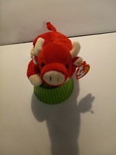 Rare Ty Beanie Buddy Snort the Bull Plush 1995 Birthday 5/15/1995 Limited Rare