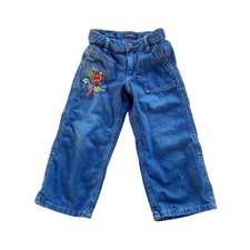 Polo Ralph Lauren Adjustable Denim Blue Jeans w/ Fun Embroidery Girls Size 4
