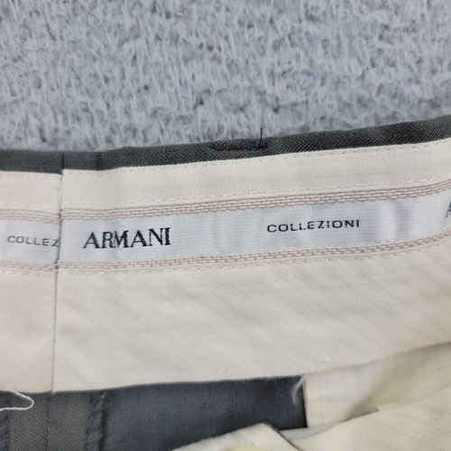 Armani Dress Pants Mens 40x34 Dress Pants Pleated meas 34x33 Gray - Picture 3 of 12
