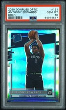 ANTHONY EDWARDS ROOKIE 2020-21 Donruss Optic Basketball #151 Wolves HOLO PSA 10