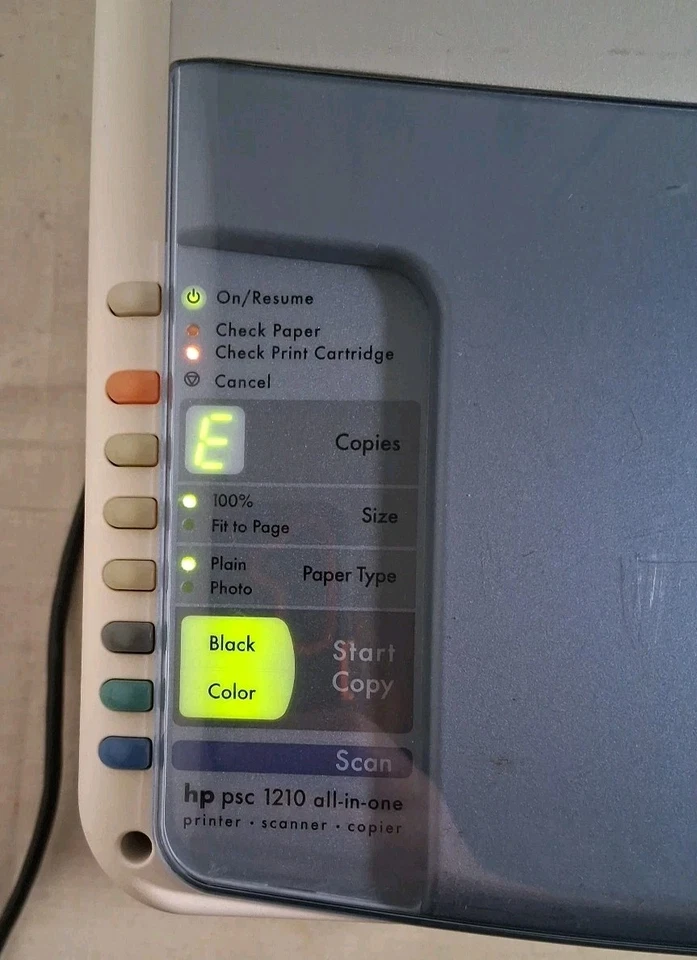 HP PSC 1210 All-In-One Inkjet Printer, Copier & Scanner, needs ink,or? Lights Up - Image 3 of 4