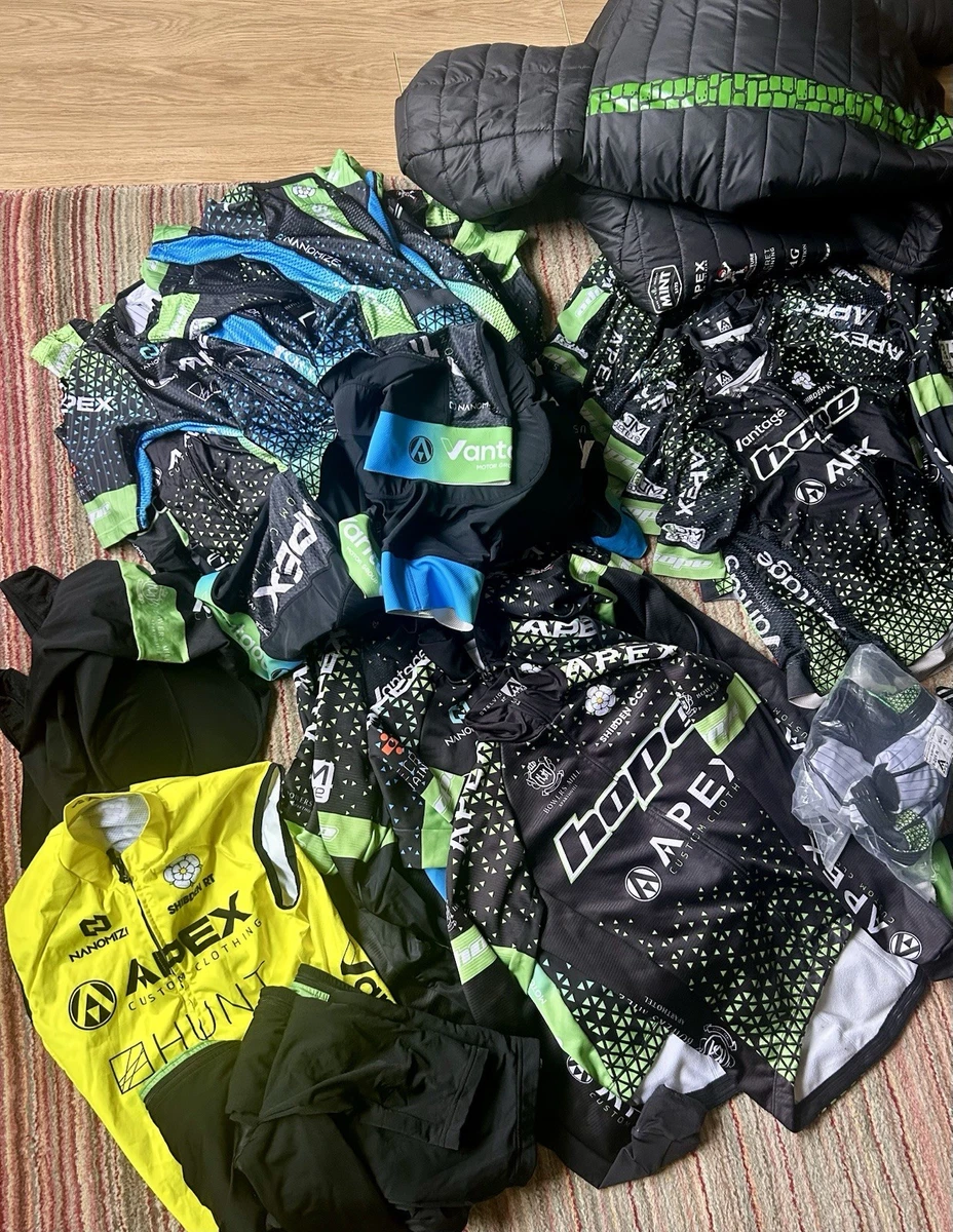 Kit de ciclismo profesional (lote de trabajo) - Trajes de piel/camisetas/pantalones cortos/chaquetas - Pequeño/XS