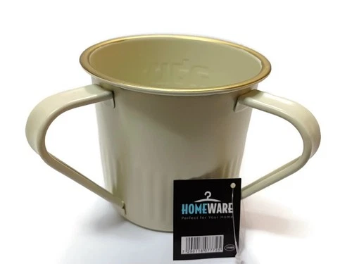NATLA BEIGE 'נטלה בז Stainless Steel Netilat Yadayim Hand Washing Cup Synagogue