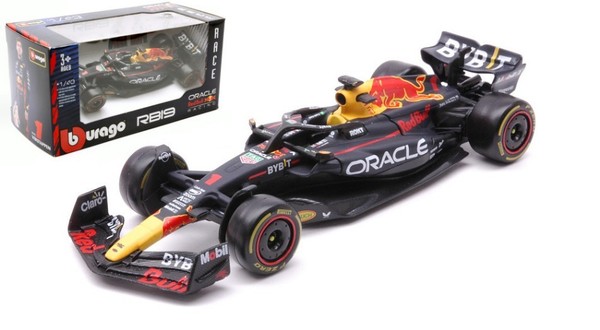 Burago 1/43 Red Bull RB19 F1 2023 Max Verstappen Statisches Modell Diecast-image