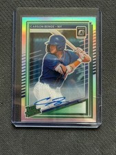2025 Panini Donruss Optic Green Rated Prospect CARSON BENGE Auto NY Mets