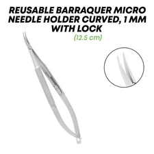 Barraquer Micro Needle Holder Curved Locking Surgical Ophthalmic Eye Instruments