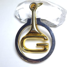 Vintage Gucci Keychain G Logo Tom Ford Era Y2K Signature Key Bag Charm Two Tone