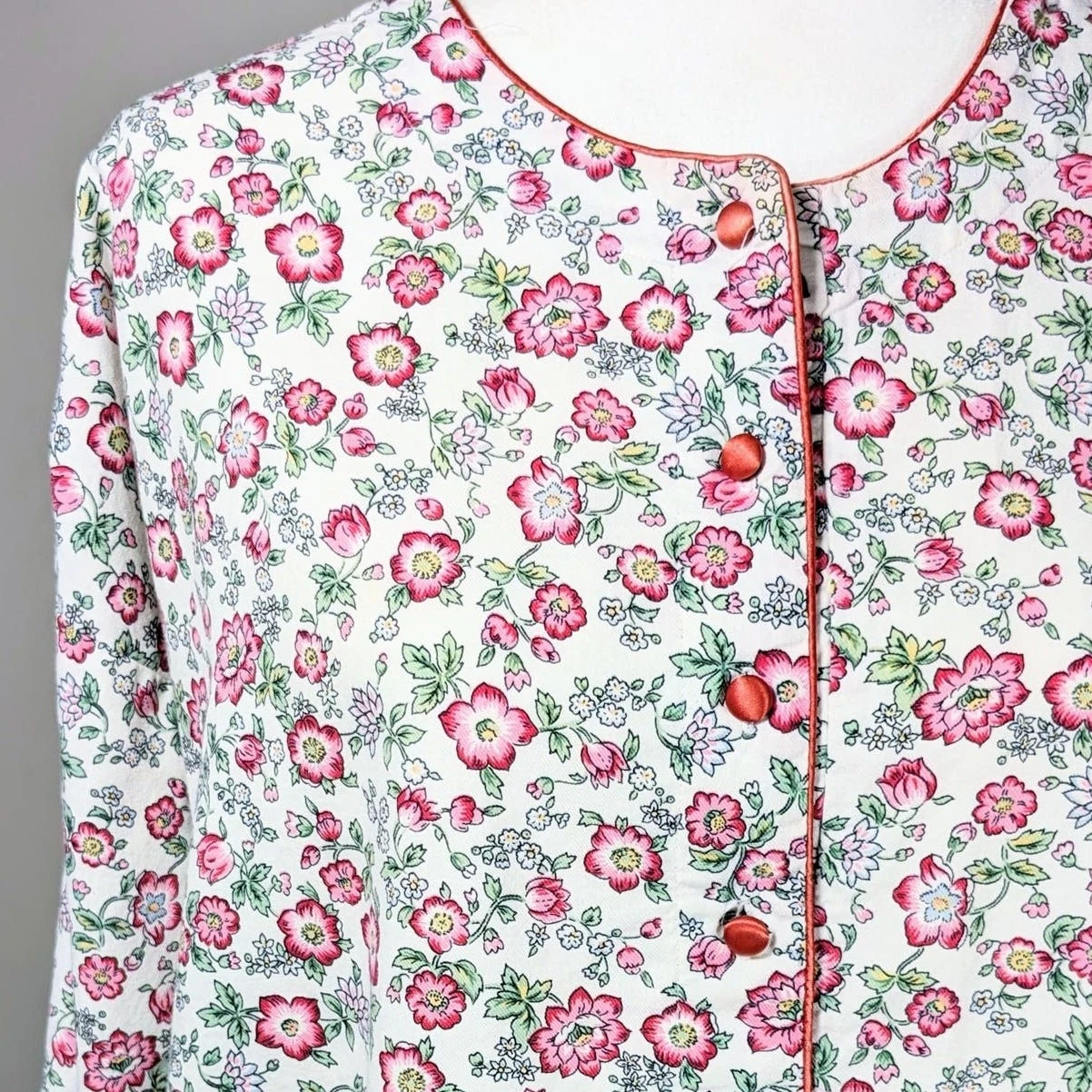 UNDERCOVER Camicia da notte vintage Victoria's Secret floreale rosa e bianco cotone vestito