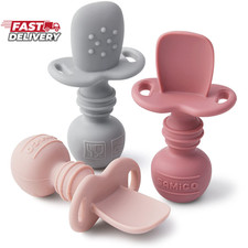 Samigo Silicone Baby Spoons Self Feeding 6 Months - Infant Toddler Utensils - F