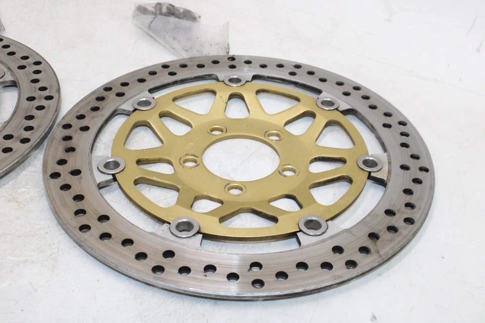 98-02 KAWASAKI NINJA ZX6R ZX600J OEM FRONT LEFT RIGHT BRAKE ROTORS DISCS - Image 3 of 4
