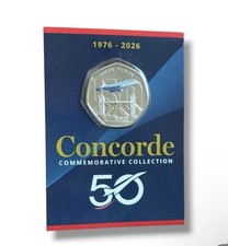 2026 Colour edition Concorde 50p Coin Brand New Concorde 50th Anniversary