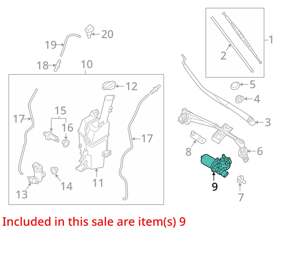 2017 Kia Sedona Front Windshield Wiper Motor OEM 128K Miles - LKQ413022251 - Image 4 of 4