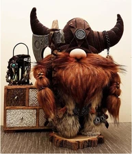 Viking Warrior Gnome Doll - Handcrafted Nordic Decor for Fall and Halloween