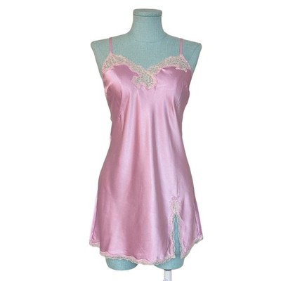 Vintage Victoria's Secret Flieder Pastell Schlupfkleid mit Spitzenbesatz - Größe 12 M