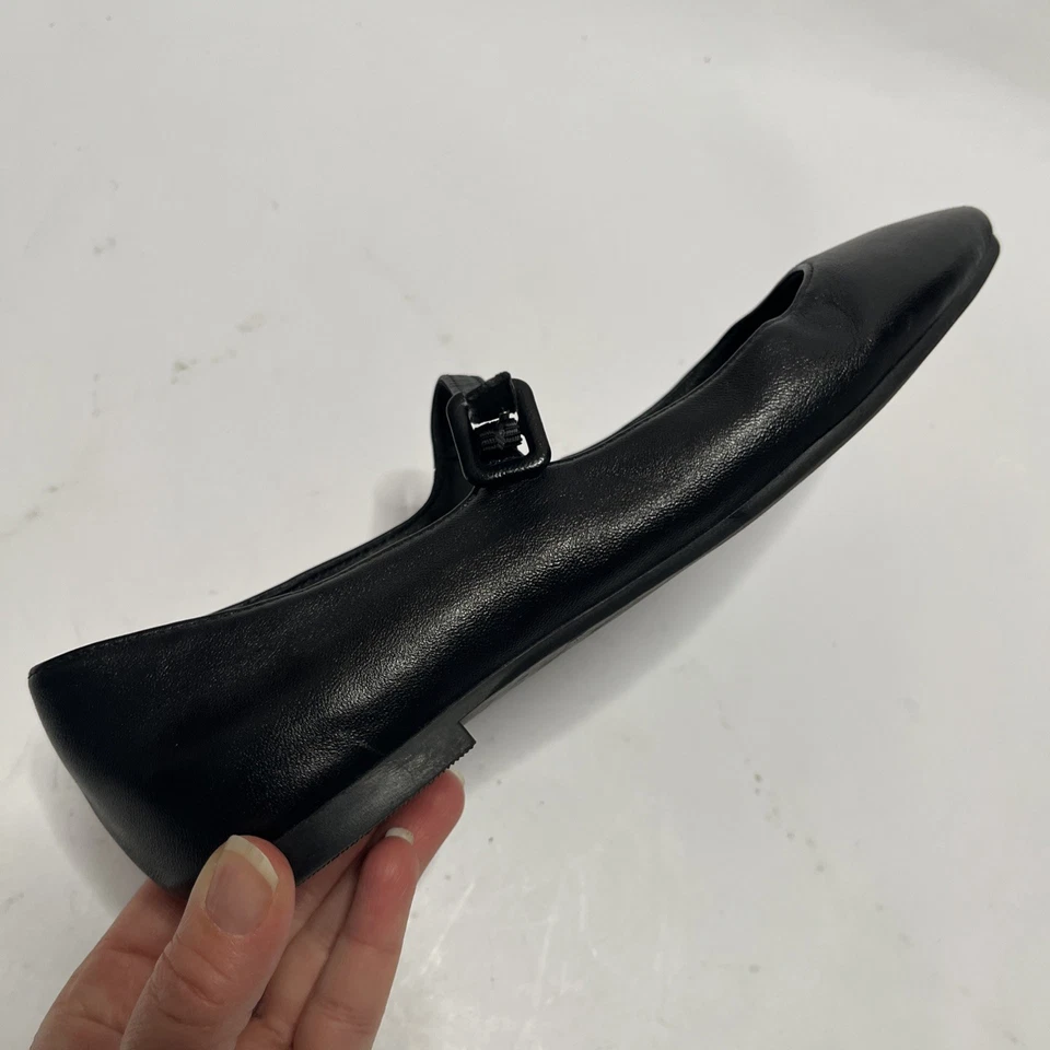 Zapatos para mujer Steve Madden Caddie Mary Jane en cuero negro talla 8M punta cuadrada Foto 2 de 4