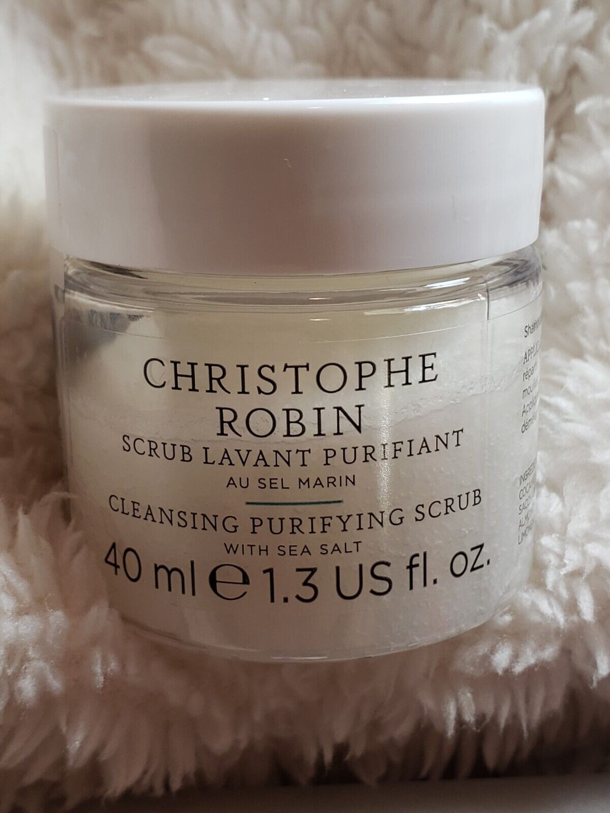 Christophe Robin, Cleansing Purifying Scrub with Sea Salt, 1.3 Fl Oz. Sealed