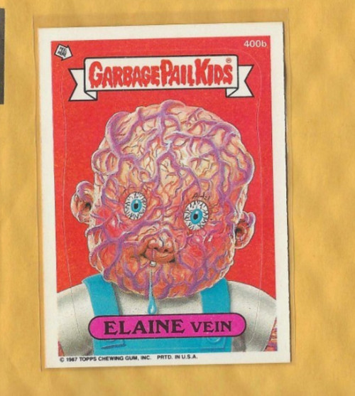 ELAINE Vein #400b 1987 Garbage Pail Kids trading card — raw and PSA graded price guide