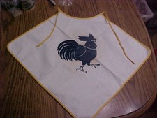 Vintage 21x17 in. Tie On Baby Bib Blue Chicken-Rooster