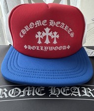 Chrome Hearts Cross Logo Colorblock Trucker Hat Red/White/Blue One Size