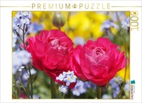 Calvendo Puzzle Pink Ranunculus Surrounded By Forget-Me-Nots | 1000 Pieces, Fini
