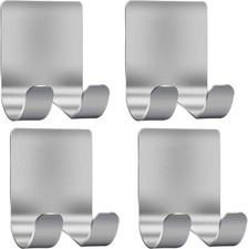 Deluxe Razor Holder for Shower-Hook Hanger Stand 4 Pack Adhesive Stainless Steel