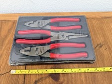 Snap-On Tools USA NEW RED Talon Grip Slip Joint Pliers Set PL347ACF 3 PC