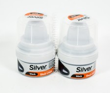 2 Silver Express BLACK Shoe Cream Renews  Protects BLACK leather 1.69 oz 50ml 