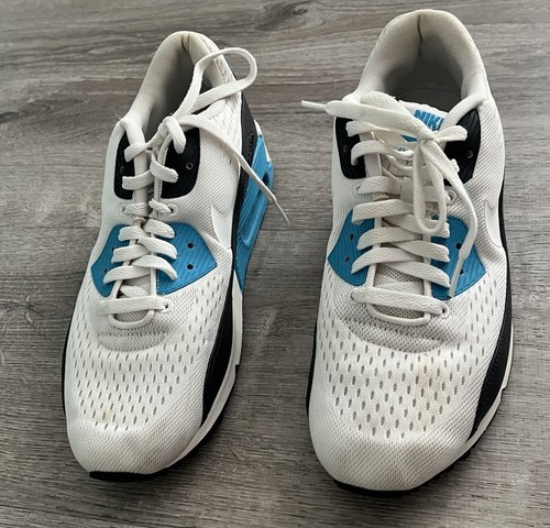NIKE Air Max 90 SNEAKERS Men's 10 EM White/Black/Laser Blue 554719-114 Low Top - Picture 4 of 6