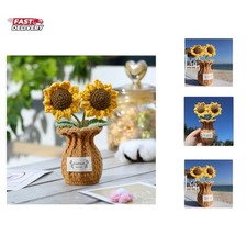 Crochet Sunflower Gift for Mom Handmade Double Sunflower Pot, Cute Mother s...