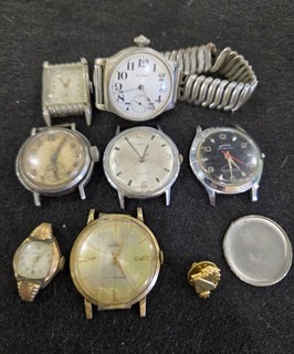 Waltham Timex Genova Elgin Vintage Watch Lot Mixed for parts Wristwatches Unisex