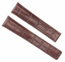 18MM LEATHER WATCH BAND STRAP FOR BAUME MERCIER WATCH 18/16MM CLASP BROWN