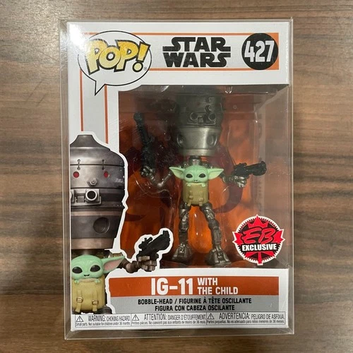 Funko Pop! #427 IG-11 With The Child Star Wars EB Games Exclusive + Protector