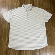 BYLT Polo Shirt Mens 2XL White Black Dot LUX Stretch Performance Golf