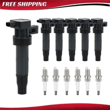 27301-3C000 6pcs Ignition Coil & Spark Plug For 2006-2010 Hyundai Sonata 3.3L