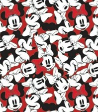 Mickey  Minnie Mouse, Disney Fabric 1 yd Cotton.BTY AMAZING Same Day Ship 