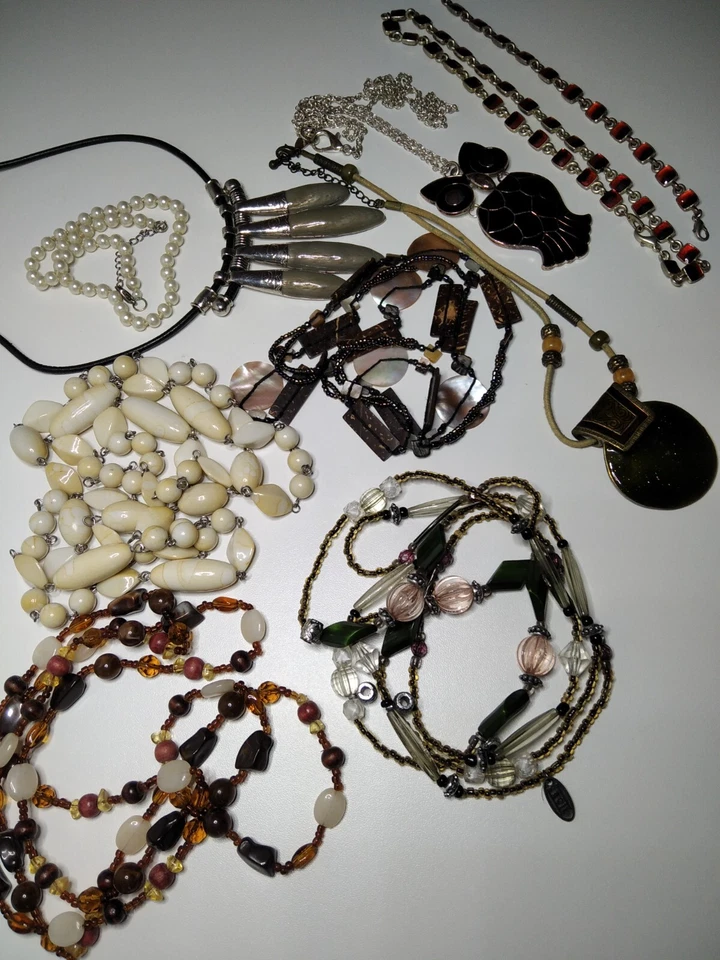 Modeschmuck 10 Teile!! Schnäppchen-Paket, Ketten, Armband, Eule, Perlen, bunt - Bild 3 von 4