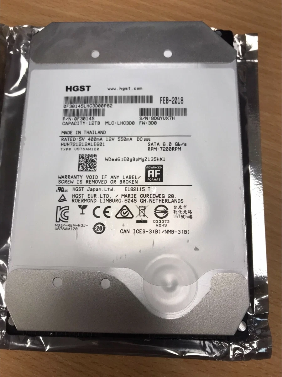 Preços baixos em Unidades de disco rígido interno HGST 12 TB de
