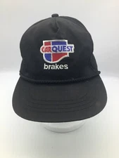 Car Quest Brakes Vintage Rope Style Black Leather Adjustable Cap H2