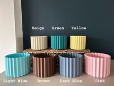 3D Printed Pot Planters - Colourful Ribbed Plant Pots