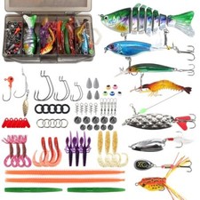 Fishing Lures Tackle Box Kit,Saltwater Freshwater 77pcs Fishing Tackle Box